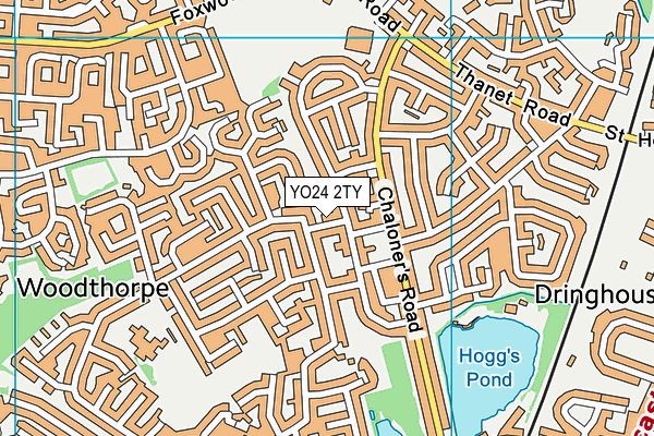 YO24 2TY map - OS VectorMap District (Ordnance Survey)