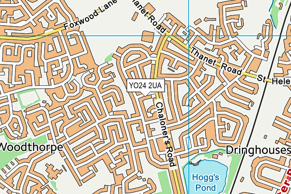 YO24 2UA map - OS VectorMap District (Ordnance Survey)