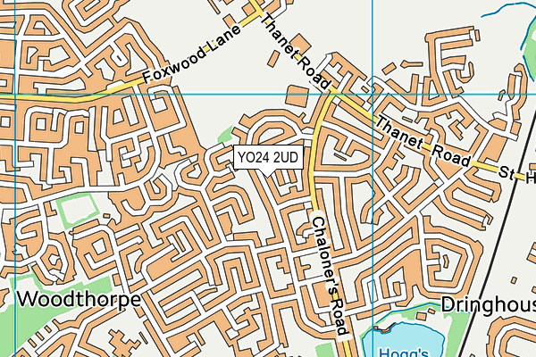 YO24 2UD map - OS VectorMap District (Ordnance Survey)