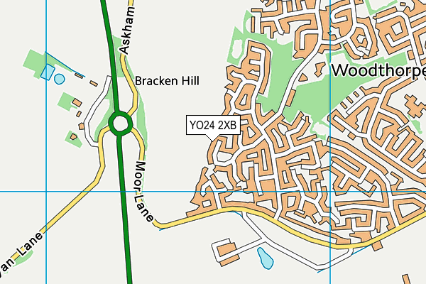 YO24 2XB map - OS VectorMap District (Ordnance Survey)