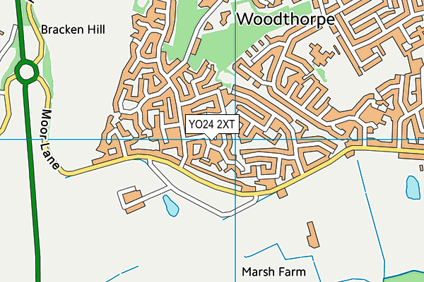 YO24 2XT map - OS VectorMap District (Ordnance Survey)
