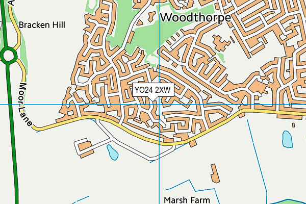 YO24 2XW map - OS VectorMap District (Ordnance Survey)