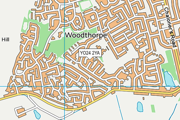 YO24 2YA map - OS VectorMap District (Ordnance Survey)