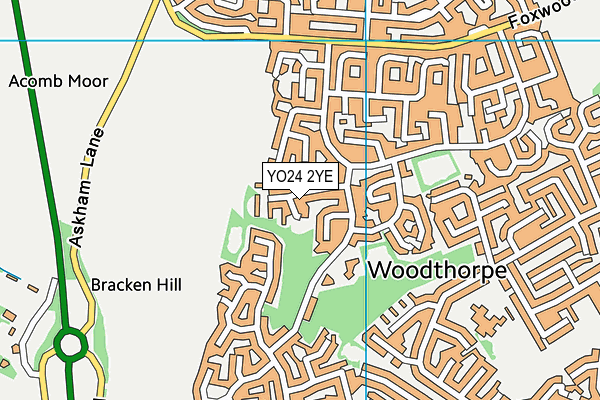YO24 2YE map - OS VectorMap District (Ordnance Survey)