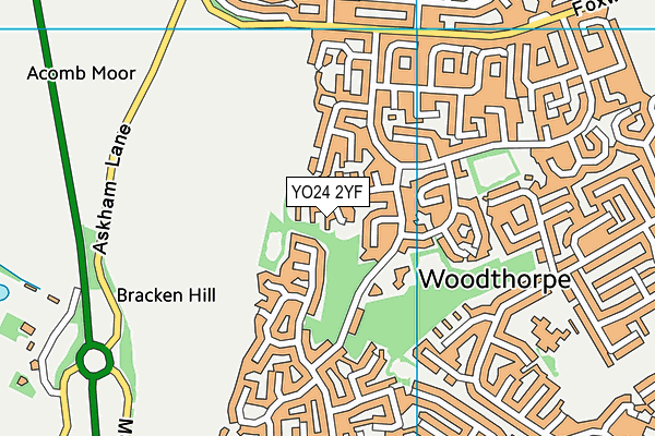 YO24 2YF map - OS VectorMap District (Ordnance Survey)