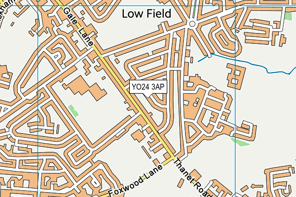 YO24 3AP map - OS VectorMap District (Ordnance Survey)