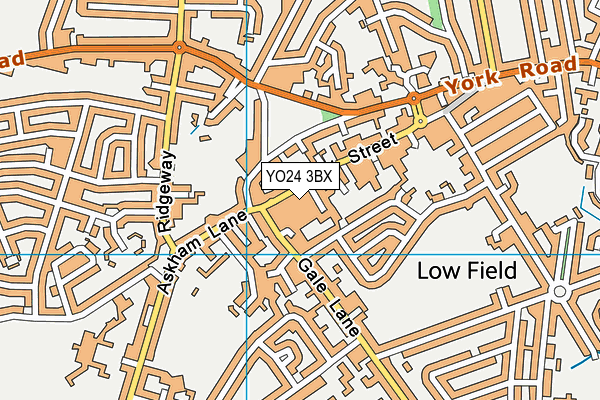 YO24 3BX map - OS VectorMap District (Ordnance Survey)