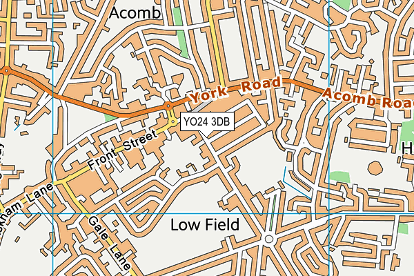 YO24 3DB map - OS VectorMap District (Ordnance Survey)
