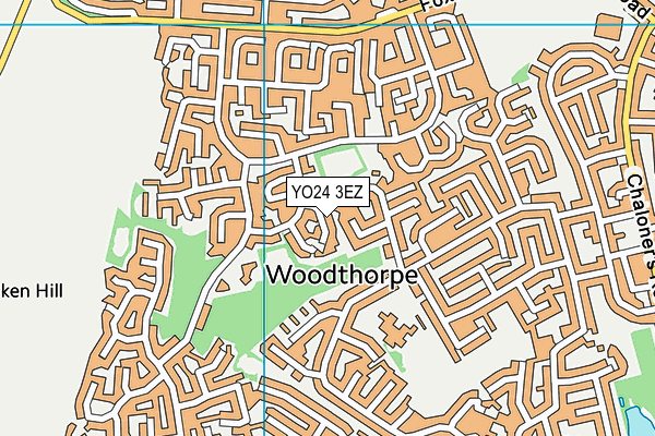 YO24 3EZ map - OS VectorMap District (Ordnance Survey)