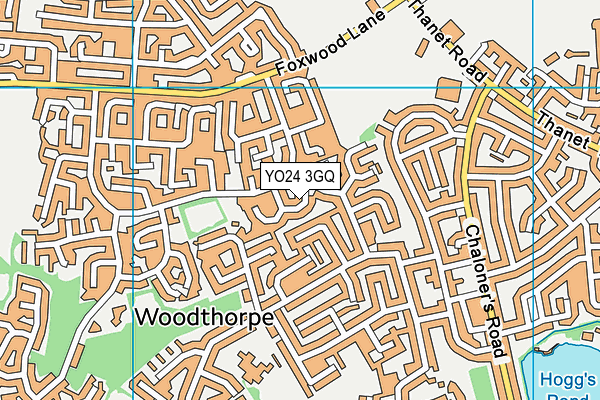 YO24 3GQ map - OS VectorMap District (Ordnance Survey)