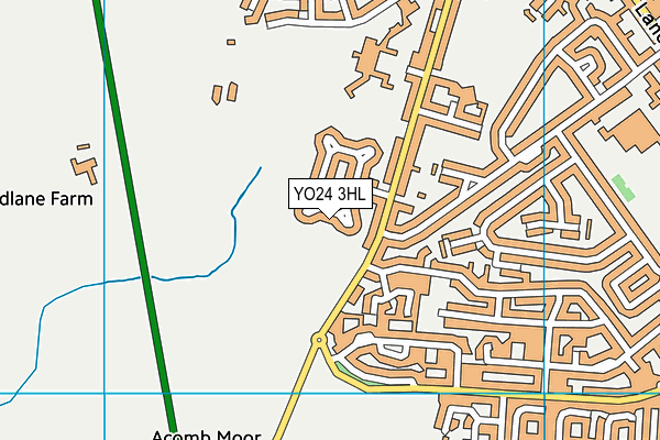 Westfield Place (Closed) map (YO24 3HL) - OS VectorMap District (Ordnance Survey)