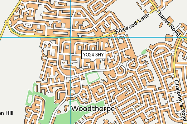 Foxwood Community Centre map (YO24 3HY) - OS VectorMap District (Ordnance Survey)