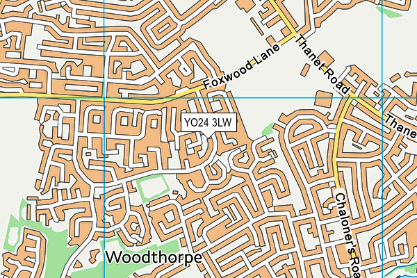 YO24 3LW map - OS VectorMap District (Ordnance Survey)