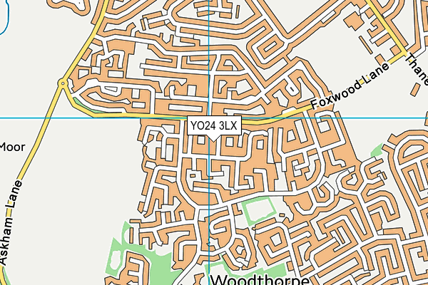 YO24 3LX map - OS VectorMap District (Ordnance Survey)