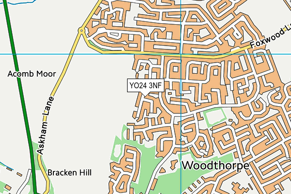 YO24 3NF map - OS VectorMap District (Ordnance Survey)
