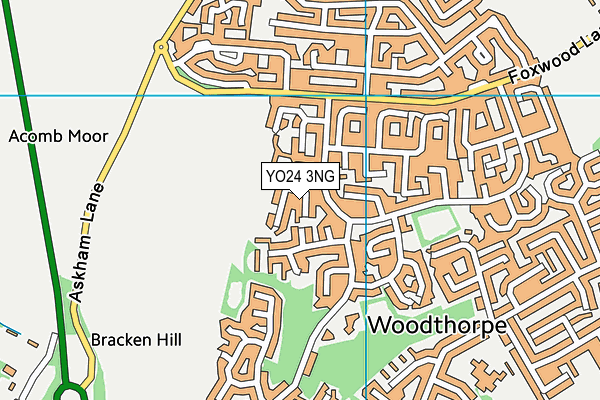 YO24 3NG map - OS VectorMap District (Ordnance Survey)