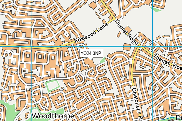 YO24 3NP map - OS VectorMap District (Ordnance Survey)