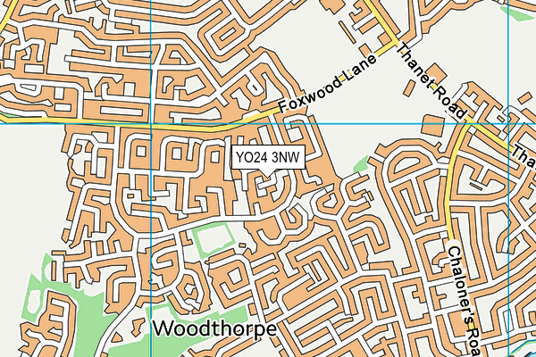 YO24 3NW map - OS VectorMap District (Ordnance Survey)