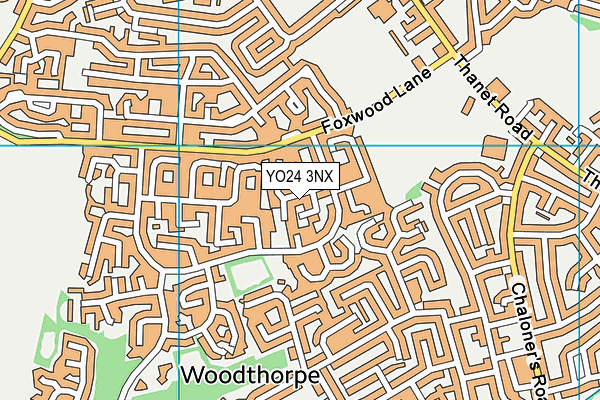 YO24 3NX map - OS VectorMap District (Ordnance Survey)