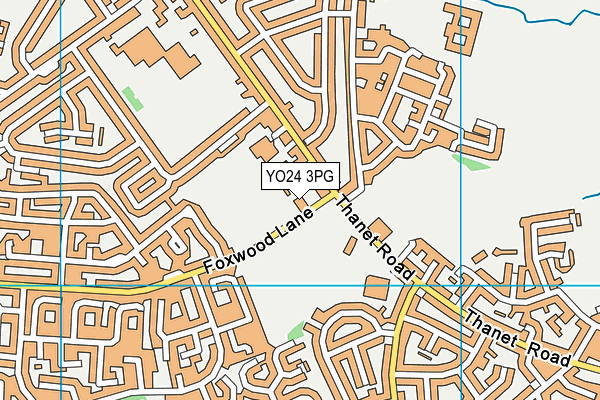 Chesney Fields map (YO24 3PG) - OS VectorMap District (Ordnance Survey)