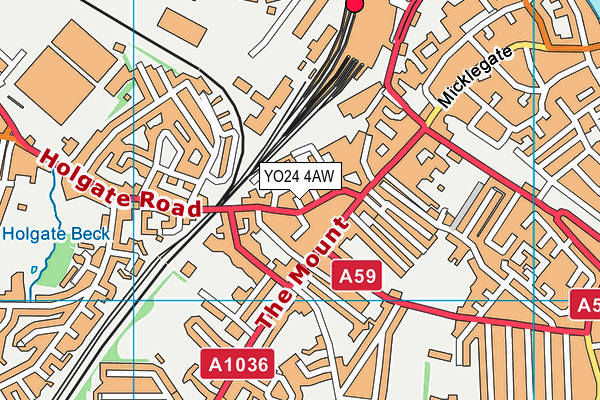 YO24 4AW map - OS VectorMap District (Ordnance Survey)