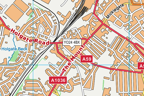 YO24 4BX map - OS VectorMap District (Ordnance Survey)