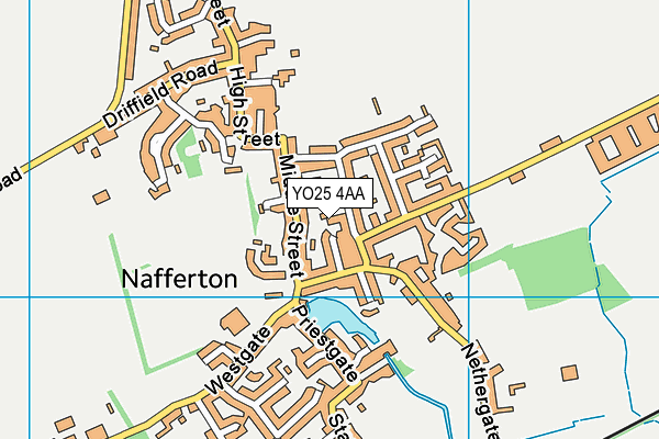 YO25 4AA map - OS VectorMap District (Ordnance Survey)