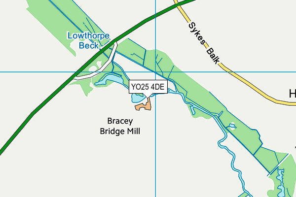 YO25 4DE map - OS VectorMap District (Ordnance Survey)