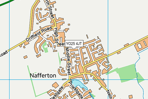 YO25 4JT map - OS VectorMap District (Ordnance Survey)