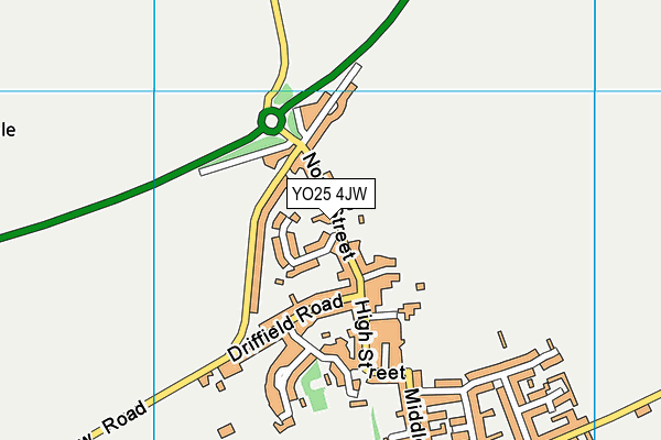 YO25 4JW map - OS VectorMap District (Ordnance Survey)