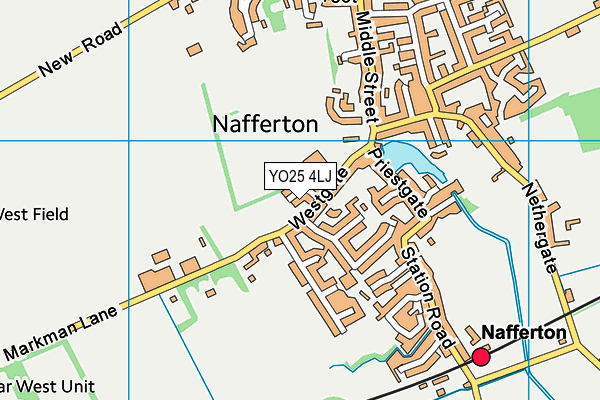Nafferton Primary School map (YO25 4LJ) - OS VectorMap District (Ordnance Survey)