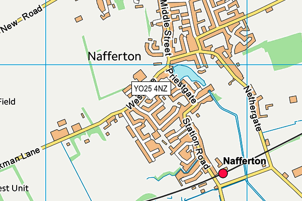YO25 4NZ map - OS VectorMap District (Ordnance Survey)