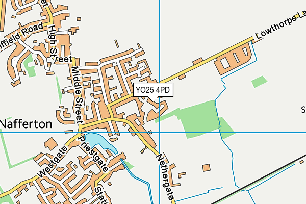 YO25 4PD map - OS VectorMap District (Ordnance Survey)