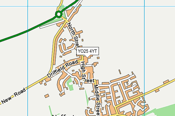 YO25 4YT map - OS VectorMap District (Ordnance Survey)