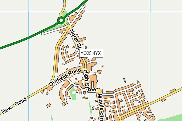 YO25 4YX map - OS VectorMap District (Ordnance Survey)
