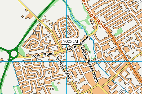 YO25 5AT map - OS VectorMap District (Ordnance Survey)