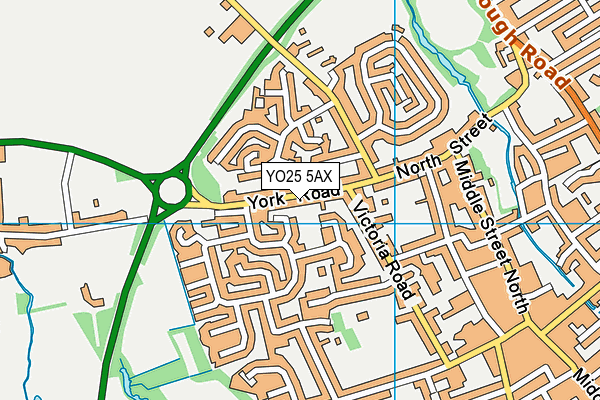 YO25 5AX map - OS VectorMap District (Ordnance Survey)