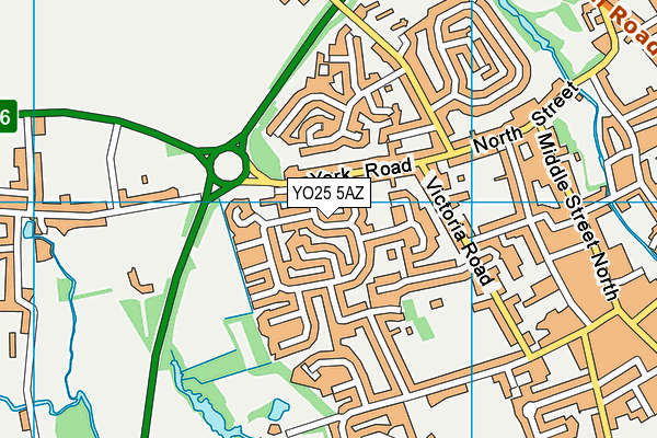 YO25 5AZ map - OS VectorMap District (Ordnance Survey)