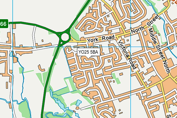 YO25 5BA map - OS VectorMap District (Ordnance Survey)
