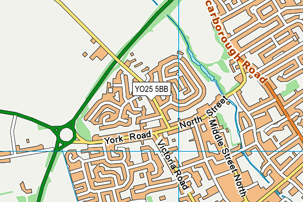 YO25 5BB map - OS VectorMap District (Ordnance Survey)