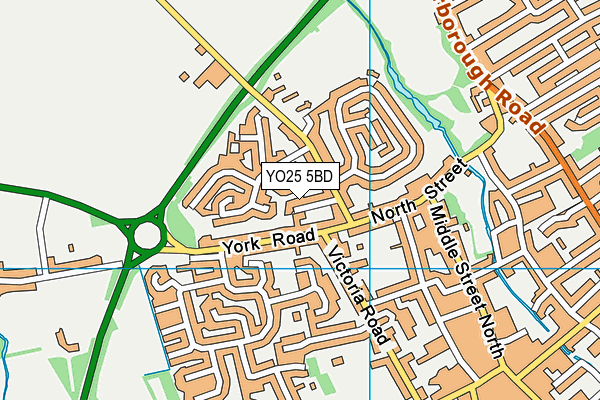 YO25 5BD map - OS VectorMap District (Ordnance Survey)