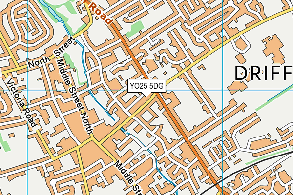 YO25 5DG map - OS VectorMap District (Ordnance Survey)