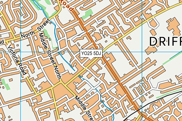 YO25 5DJ map - OS VectorMap District (Ordnance Survey)