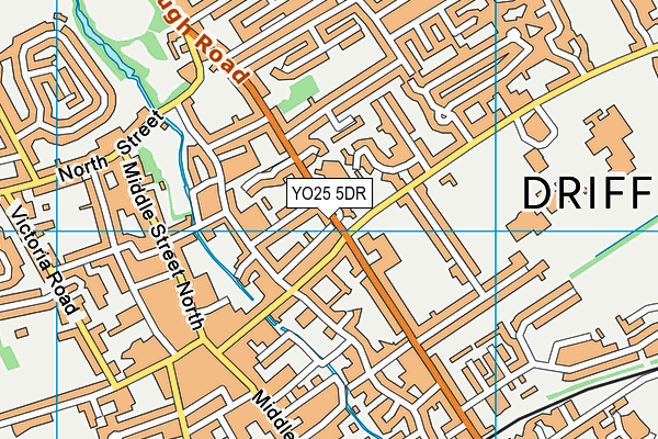 YO25 5DR map - OS VectorMap District (Ordnance Survey)
