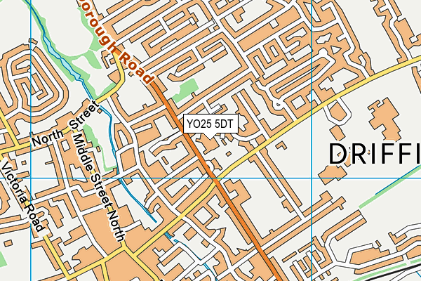 YO25 5DT map - OS VectorMap District (Ordnance Survey)