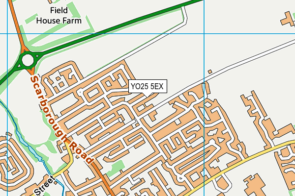 YO25 5EX map - OS VectorMap District (Ordnance Survey)