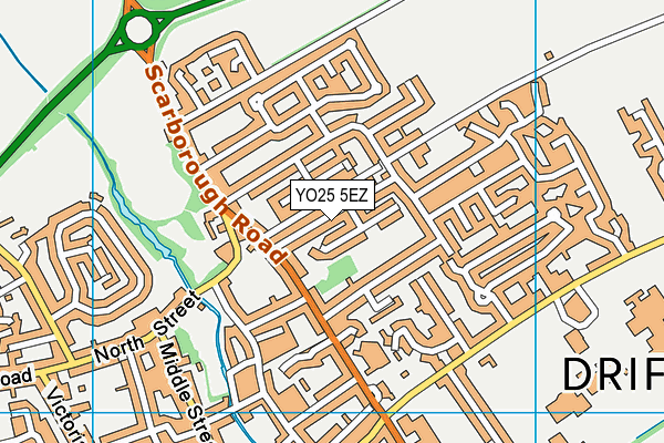 YO25 5EZ map - OS VectorMap District (Ordnance Survey)