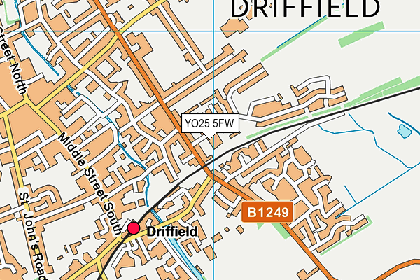 YO25 5FW map - OS VectorMap District (Ordnance Survey)