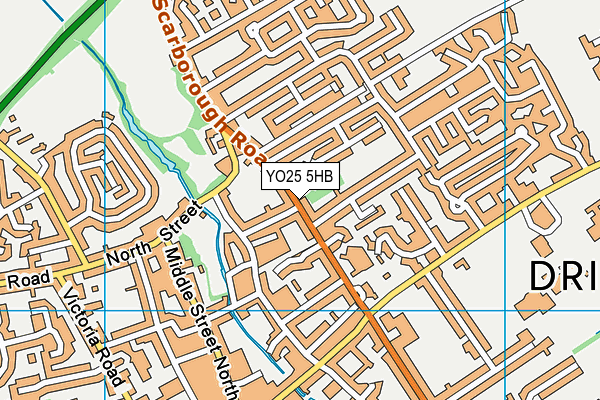 YO25 5HB map - OS VectorMap District (Ordnance Survey)