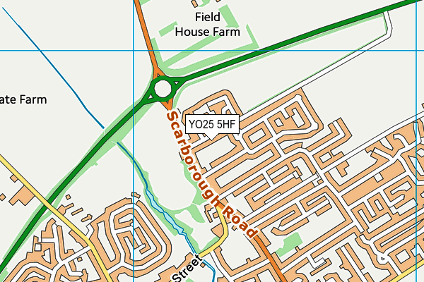 YO25 5HF map - OS VectorMap District (Ordnance Survey)